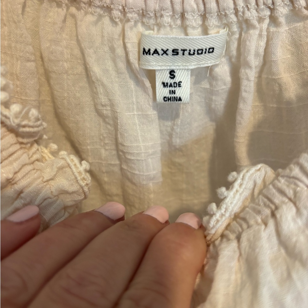 Max Studio Ivory Textured Top - Picture 4 of 6